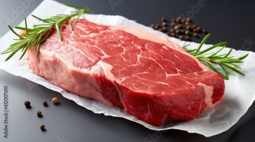 raw beef steak with black background