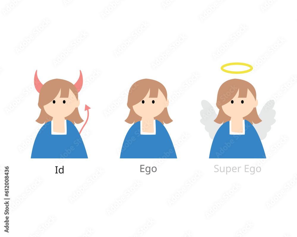 Id, Ego, and Superego from ego psychology model of the psyche Id, Ego, and Superego from ego psychology model of the psyche