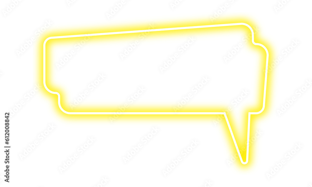 Yellow speech bubble png. Neon chat bubble on transparent background. Yellow speech bubble png. Neon chat bubble on transparent background.