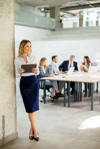 Young business woman with d...