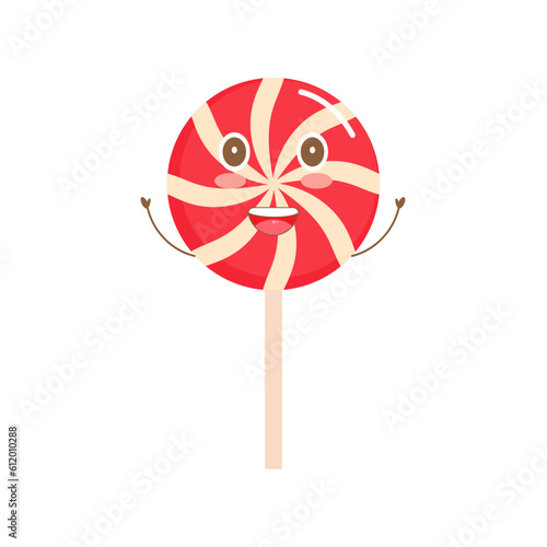 happy character lollipop mascot vector. cartoon character illustration