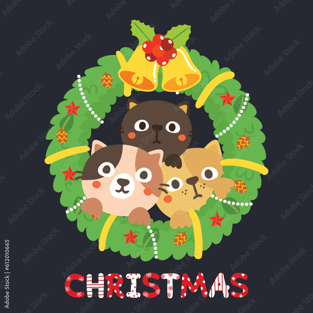 Cute Cartoon Christmas Concept. Cute Cartoon Christmas Concept.