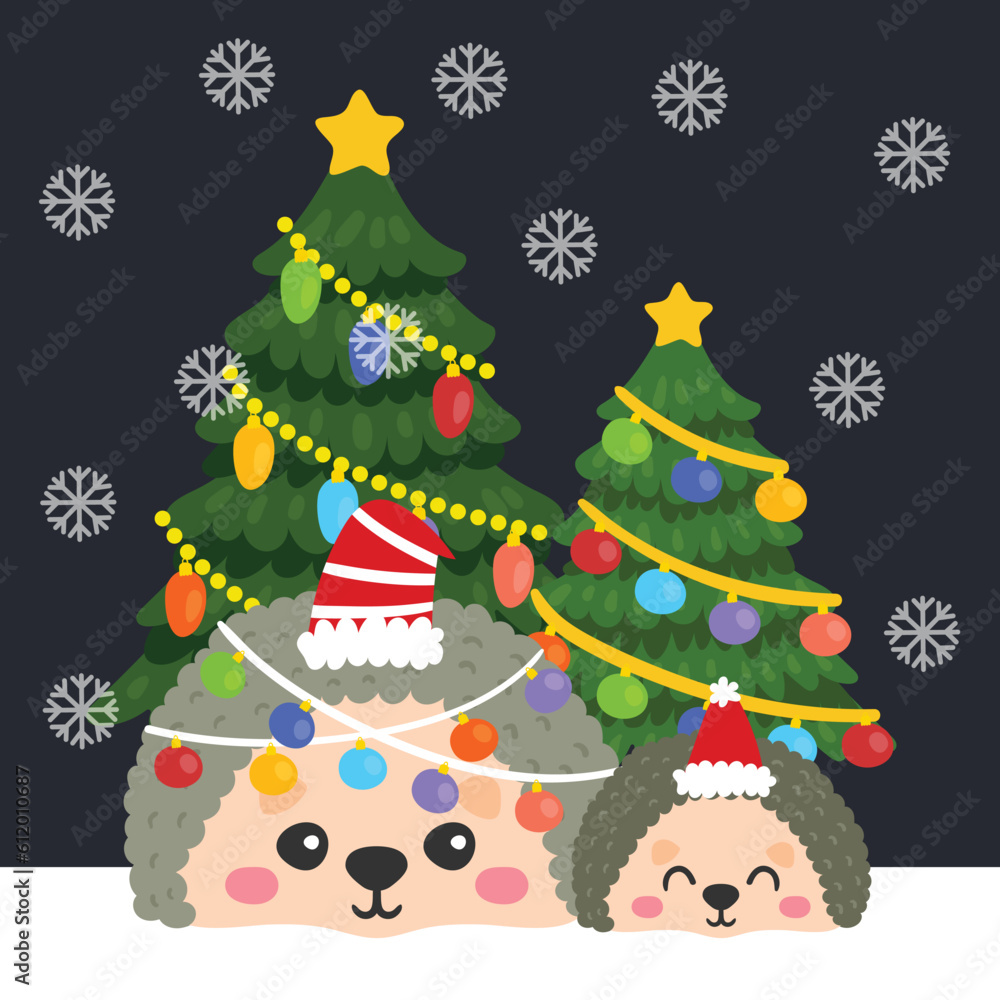 Cute Cartoon Christmas Concept. Cute Cartoon Christmas Concept.