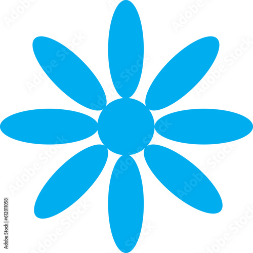 Blue Vector Flower Graphic 