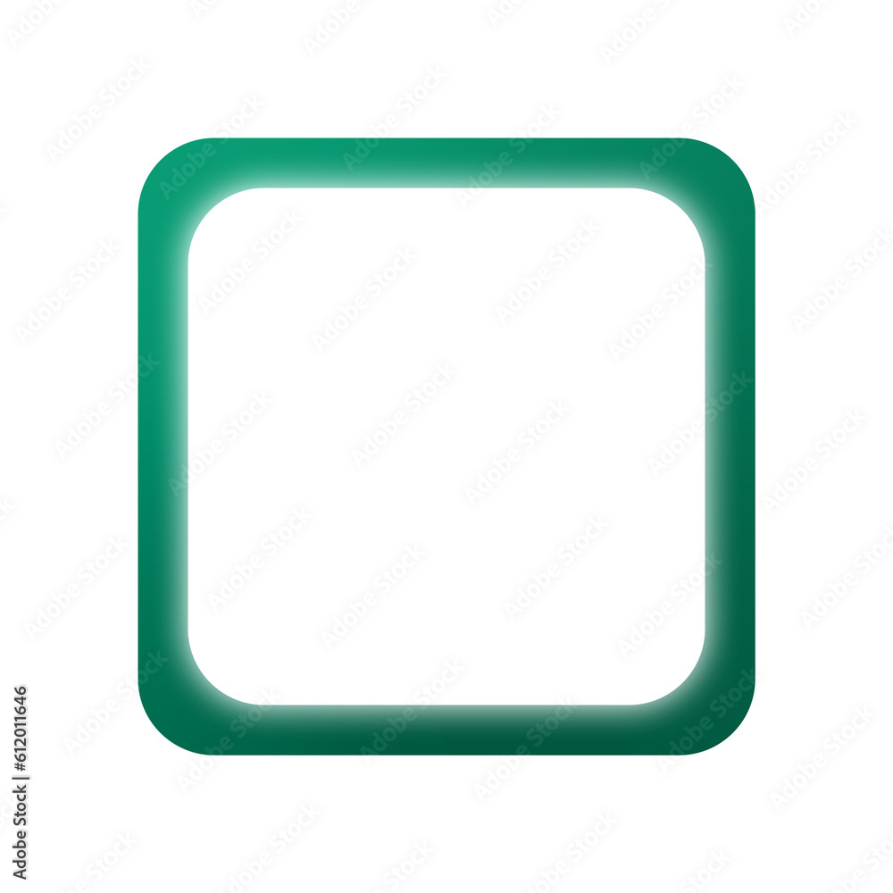 green frame square light neon