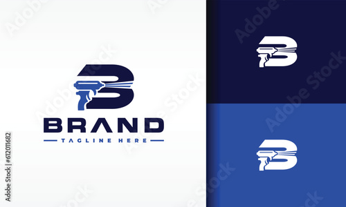 initial letter B sprayer logo