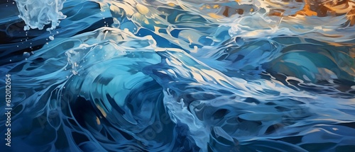 Digitally Painted Water Background Texture. Generative AI.