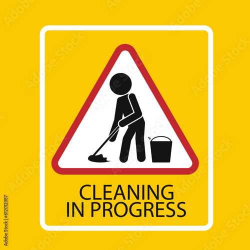Printable safety sign stickman moping floor with water icon for safety sign cleaning in progress, janitor, slippery when wet, caution wet floor, fall hazard