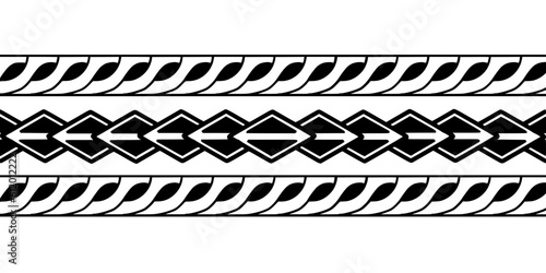 Wrap around arm polynesian tattoo design. Pattern aboriginal samoan