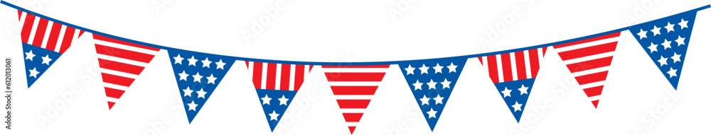 Fototapeta premium 4th of July, independence day, bunting, pennant