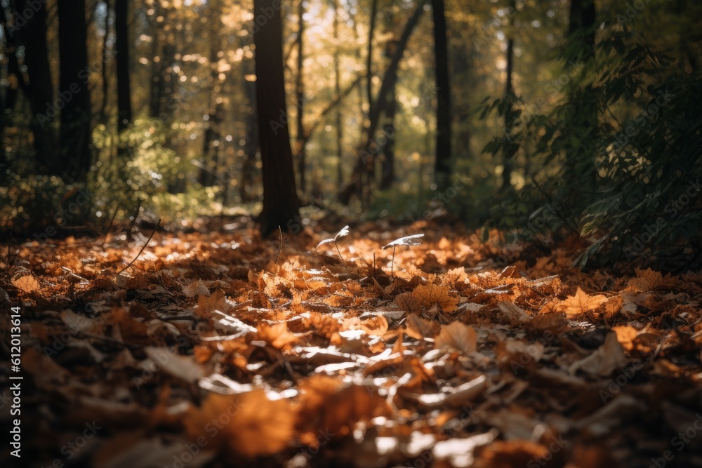 Leaves autumn forest. Generate Ai Leaves autumn forest. Generate Ai