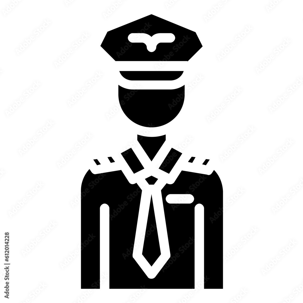 pilot avatar glyph vector icon pilot avatar glyph vector icon