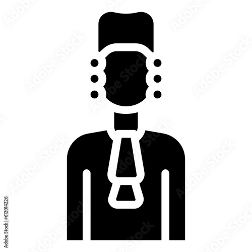 judge avatar glyph vector icon
