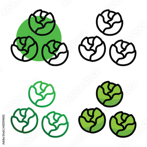 Brussels sprout icon design in four variation color