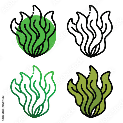 Seaweed icon design in four variation color