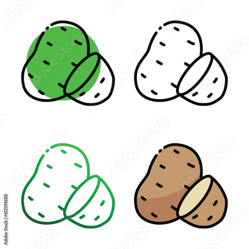 Potato icon design in four variation color