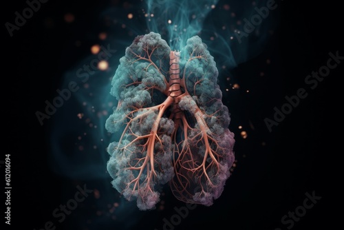 Lungs after smoking medicine. Generate Ai