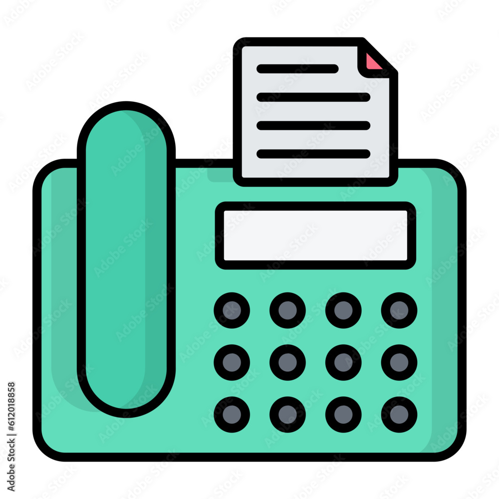 Fax Machine Line Color Icon Fax Machine Line Color Icon