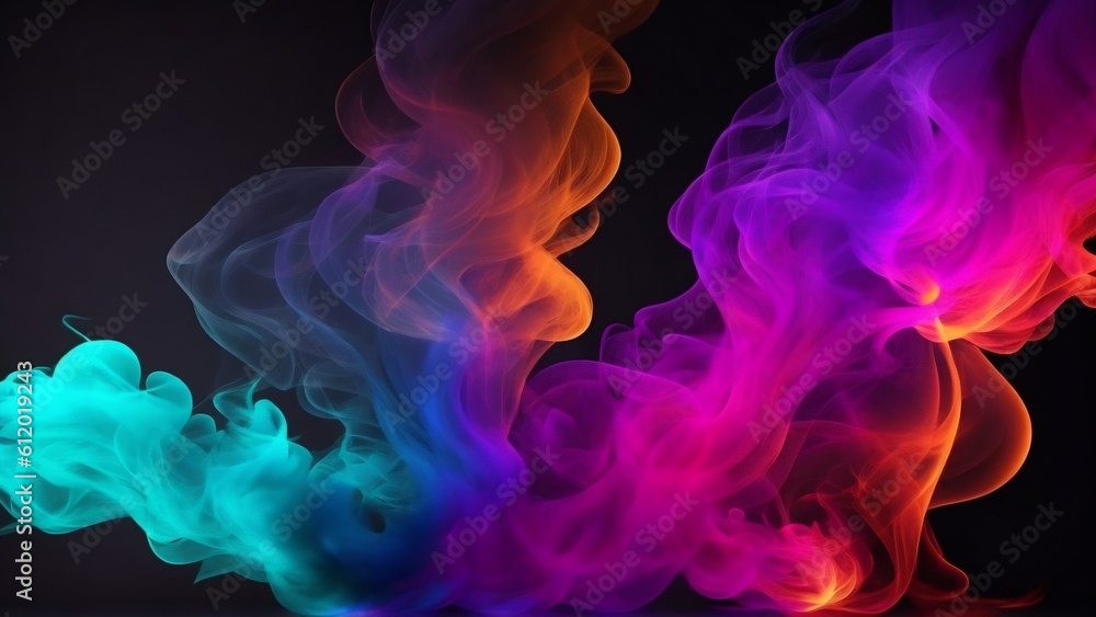 Obraz premium Smoke Background for Visual Effects on Black.Generative Ai