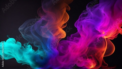 Smoke Background for Visual Effects on Black.Generative Ai