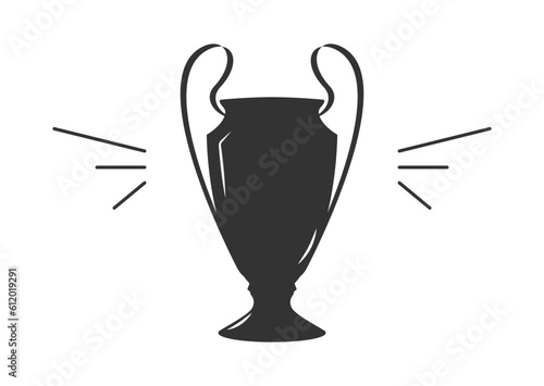 Champions League Cup Football. Soccer trophy. Vector illustration Isolated on white background