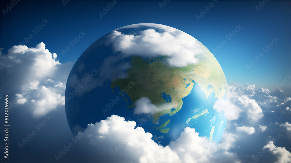 Planet Earth is shrouded in clouds in outer space. Weather forecast: cloudy and rainy weather. Generation AI Planet Earth is shrouded in clouds in outer space. Weather forecast: cloudy and rainy weather. Generation AI