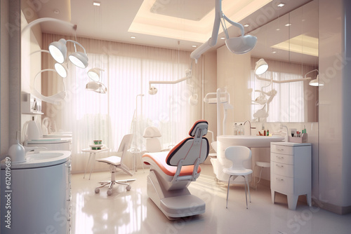 Modern dental office, convenient for dental treatment, AI generation