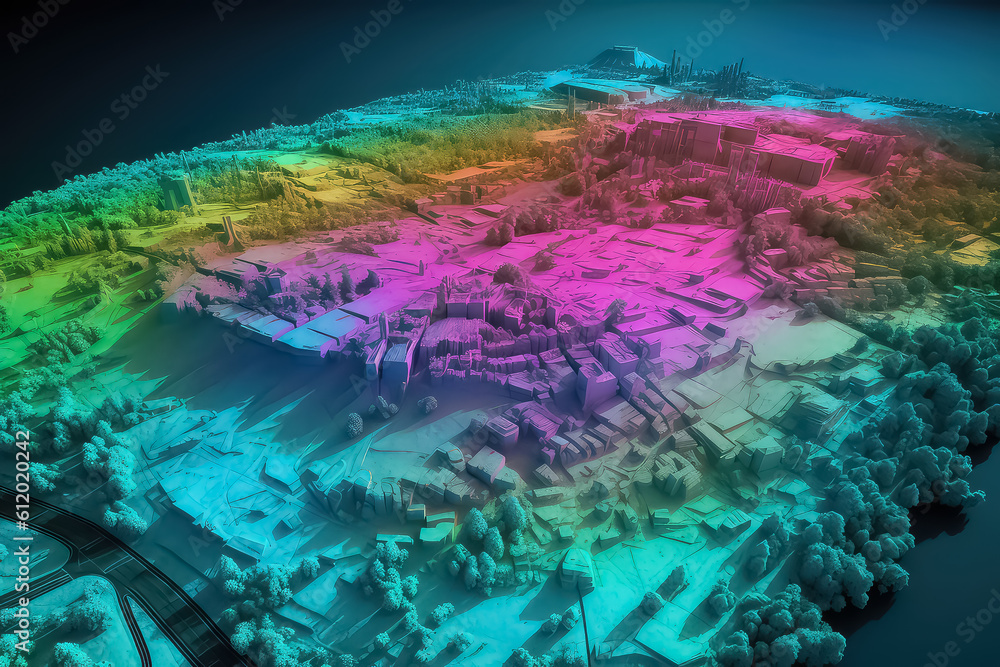 GIS product made after processing aerial pictures taken from a drone ...