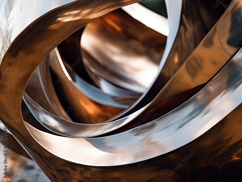 Abstract Metallic Sculpture Close-up -ai generated