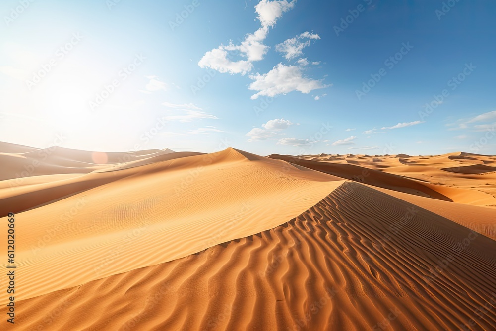 Golden Sand Dunes Landscape -ai generated