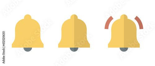 Notification bell  reminder icon vector in flat style