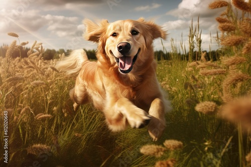 Glistening Fur of Golden Retriever -ai generated