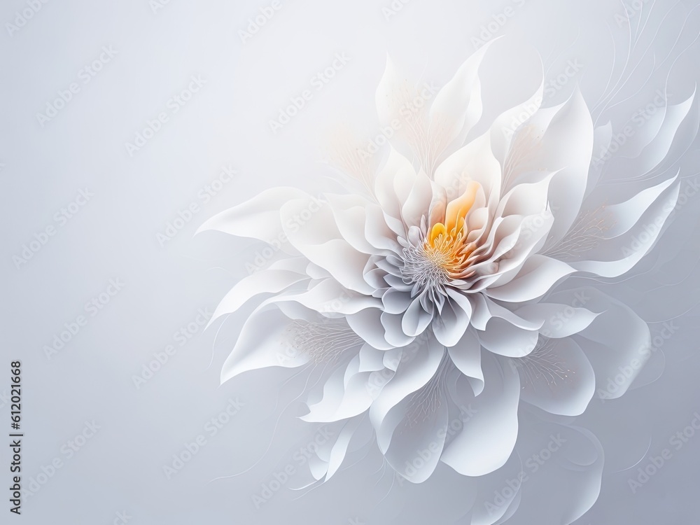 Beautiful abstract colorful flower design on white background. ai generative