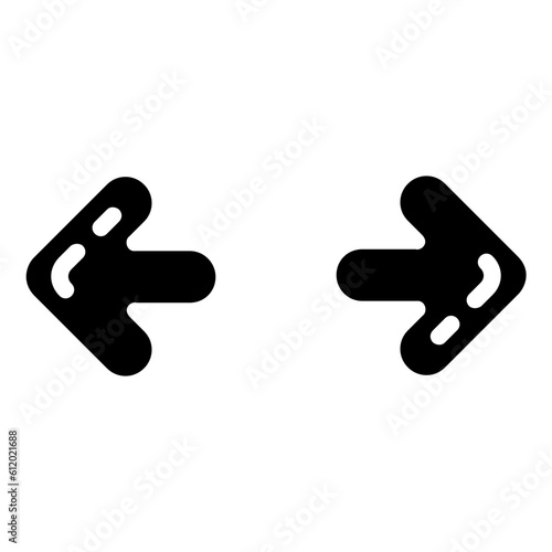 horizontal expand arrow glyph vector icon