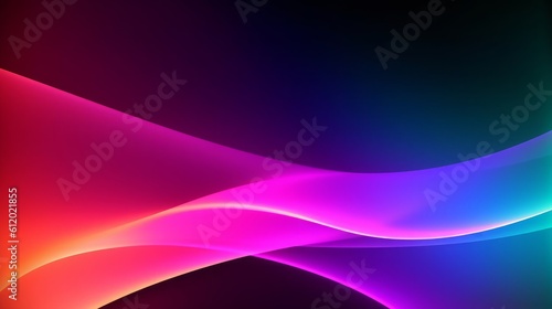 abstract neon background, colorful gradient wallpaper with glowing lines, Generative AI