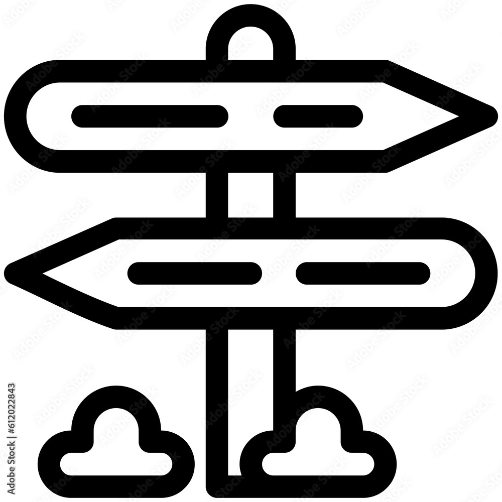 Icon Illustration Of Signpost Vector Symbol Illustration. Direction Sign. Icon Illustration Of Signpost Vector Symbol Illustration. Direction Sign.