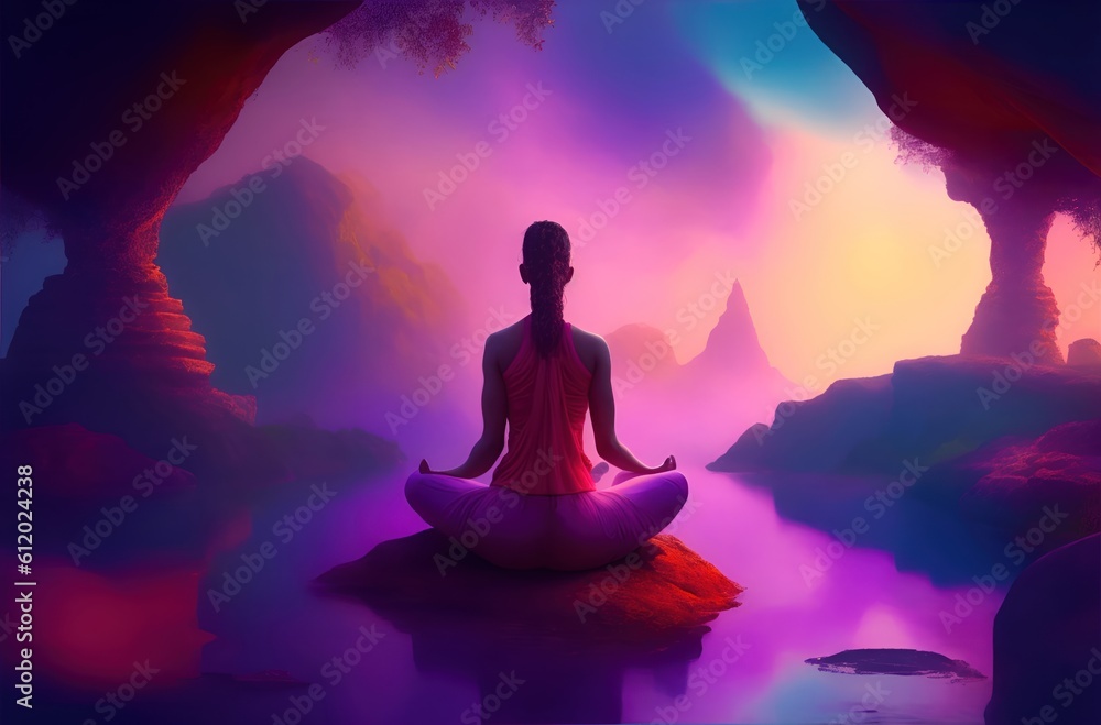 Meditation in complete silence in the fanatical universe of consciousness . AI-Generated