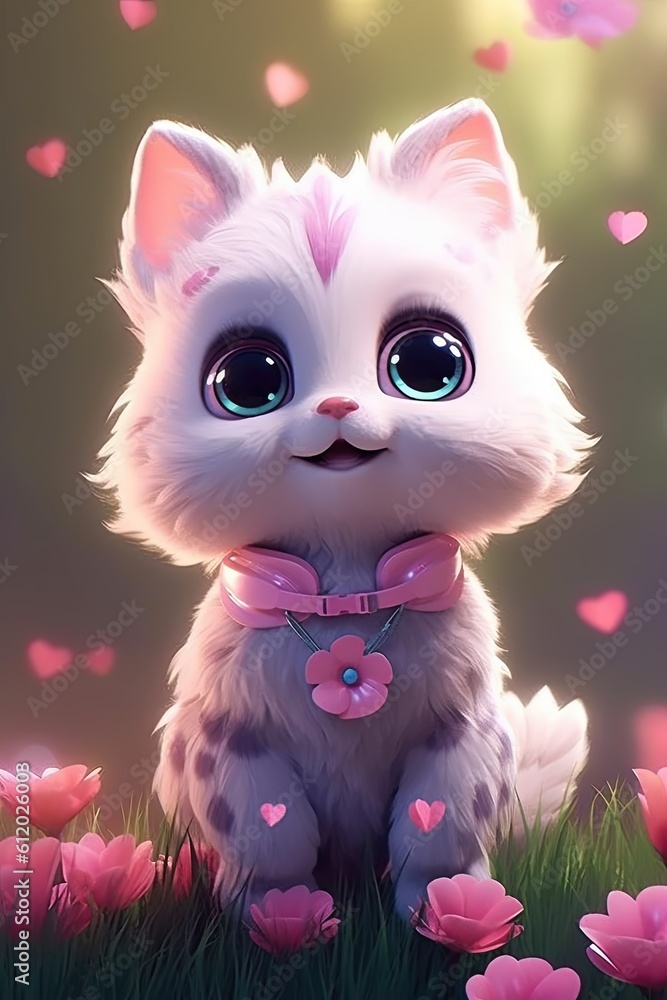 Obraz premium Squirrel in the garden. AI generated art illustration.