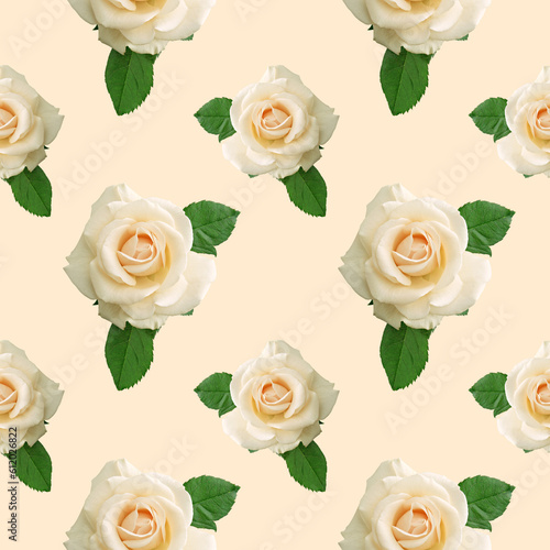 Cute rose seamless pattern background