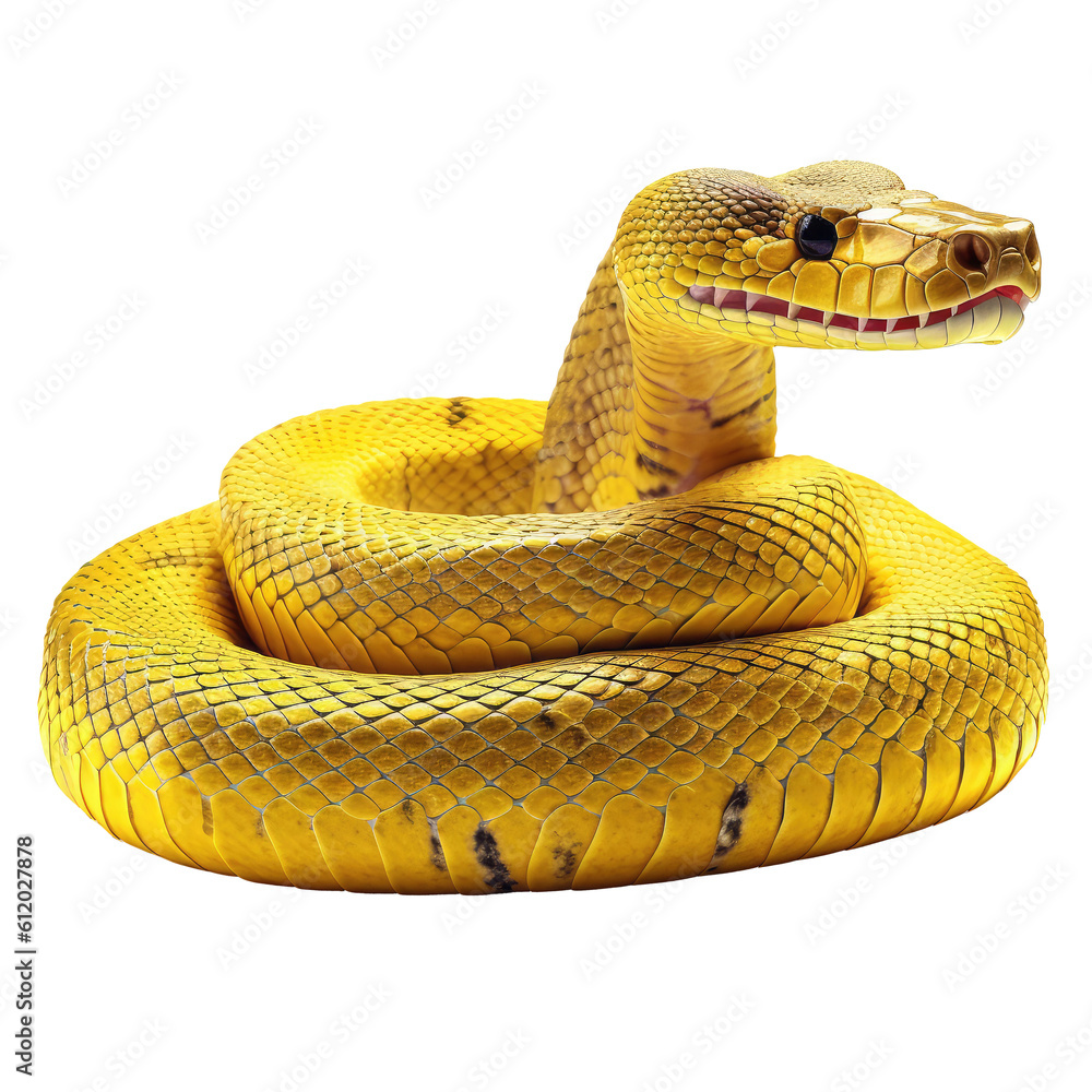 Fototapeta premium viper snake looking isolated on white