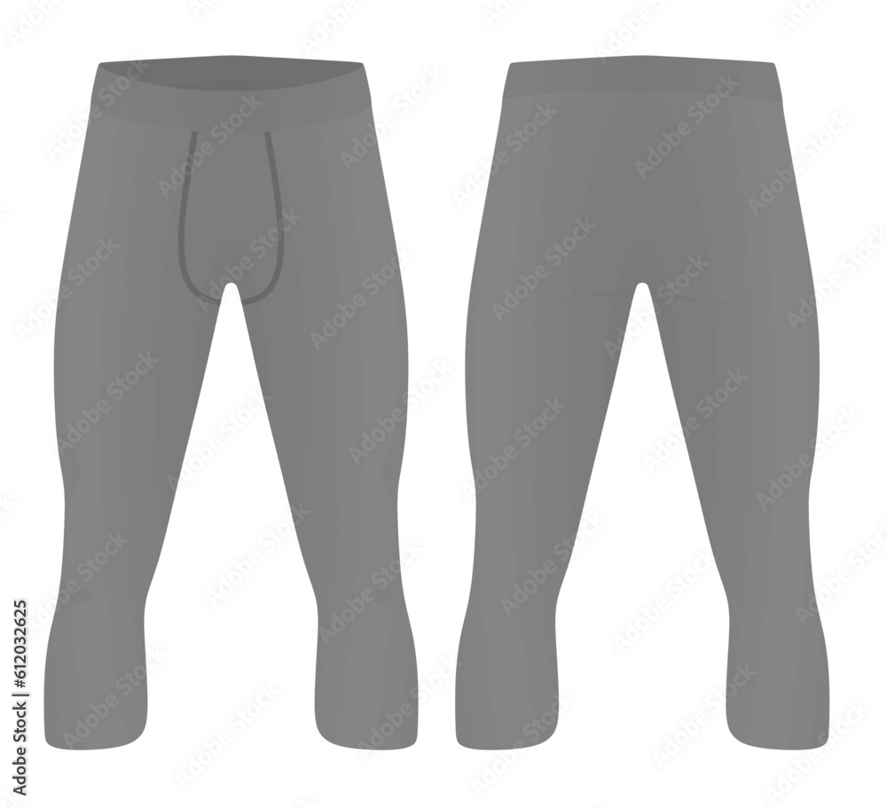 Man three quarters elastic tight pants. vector Man three quarters elastic tight pants. vector