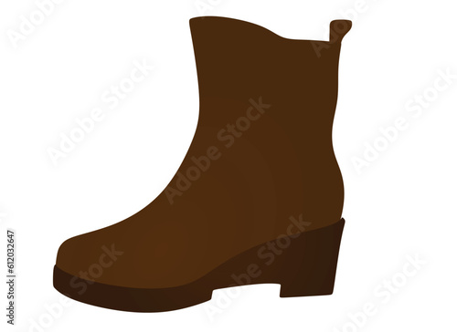 Brown woman ankle shoe. vector illustration