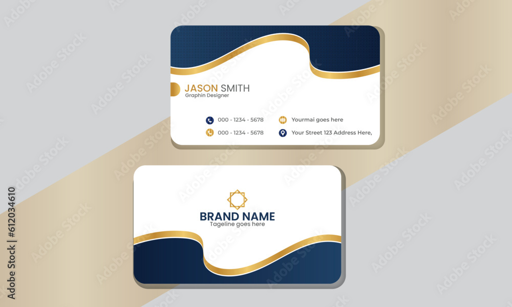 Corporate Business card template design minimal brand identity simple