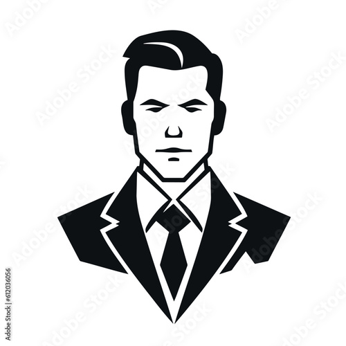 man in a business suit. logo. vector flat abstract design.