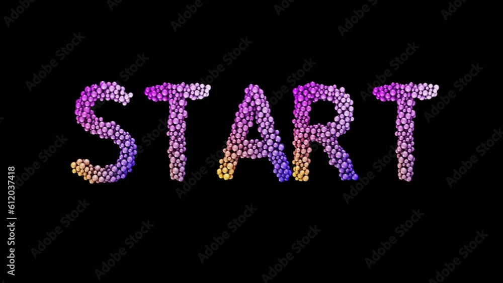 START text motion graphic - 3D render animation START text motion graphic - 3D render animation