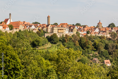 Old town of Rothenburg ob der Tauber  Bavaria state  Germany