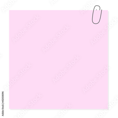 pink note paper with clip
