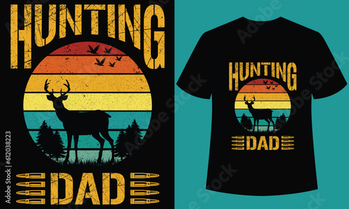 hunting dad t shirt  design template.