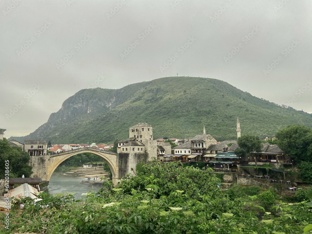 bridge over the river in Mostar in Bosnia and Hercegovina 