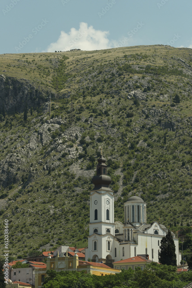 church in the mountains in Mostar 